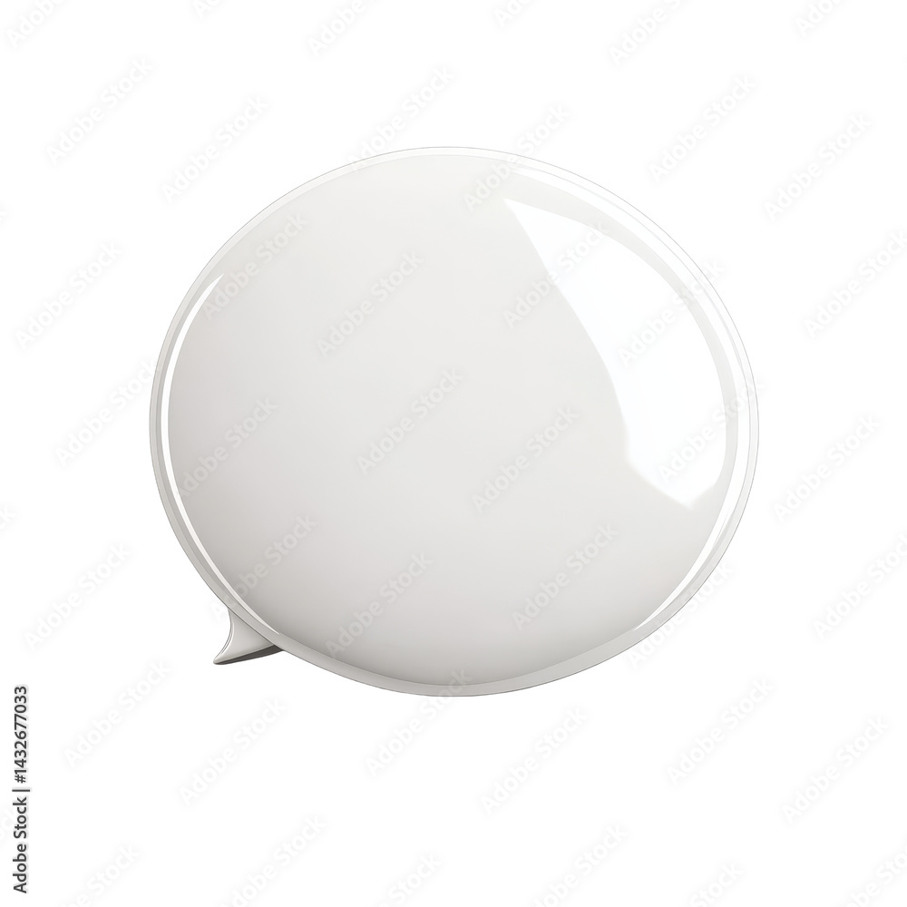 Poster transparent glossy speech bubble isolated on a clean transparent background for communication design