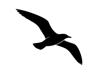 Flying seagull silhouette vector illustration