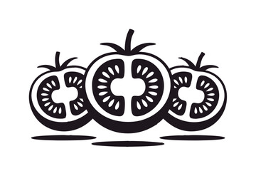 Tomato slice silhouette vector illustration 