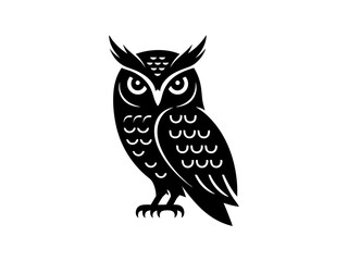 Owl bird silhouette vector illustration 