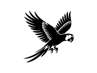 Flying parrot silhouette vector illustration