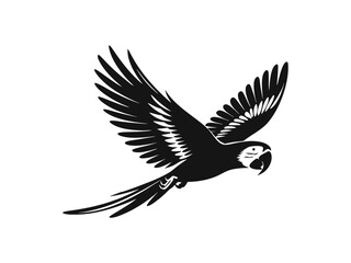 Parrot flying silhouette vector illustration |