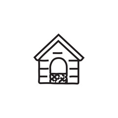 Attractive Hand Drawn Doodle Dog House Elements Vector Illustration
