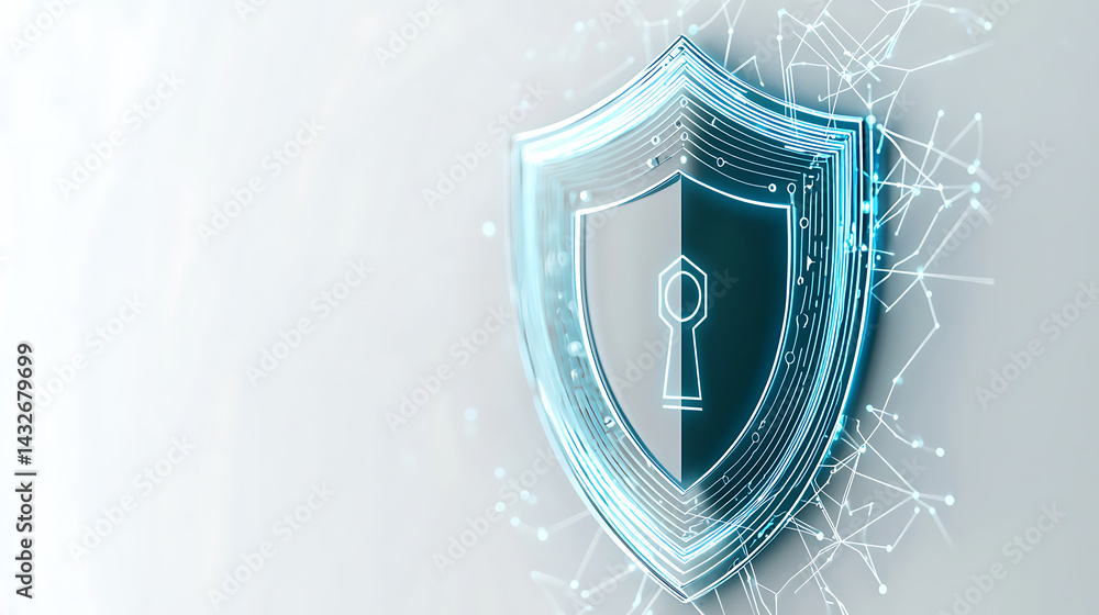 Poster cybersecurity measures digital space visual graphic modern technology secure environment innovative 