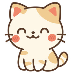  Stickers cartoon cat with a smile.