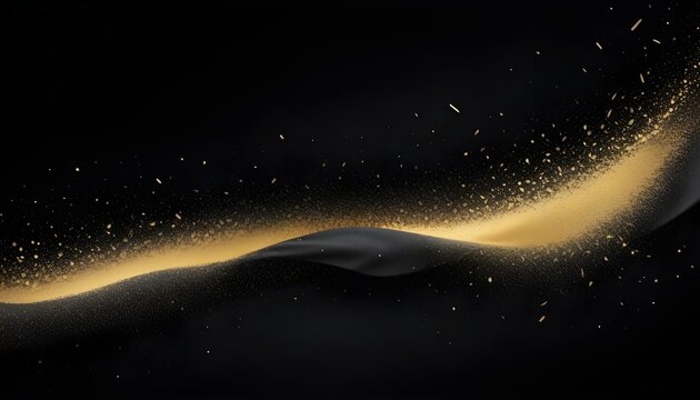 Black and Gold Dust Flow – Luxurious Abstract Background for Elegant Design