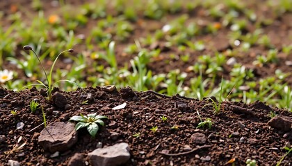 Fototapeta premium Emerging Life: A Glimpse into the Fresh Beginnings of Field Cultivation