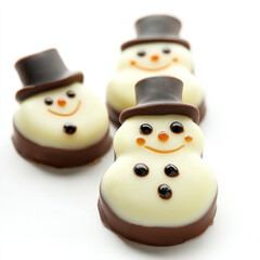 Fototapeta premium snowman on white background