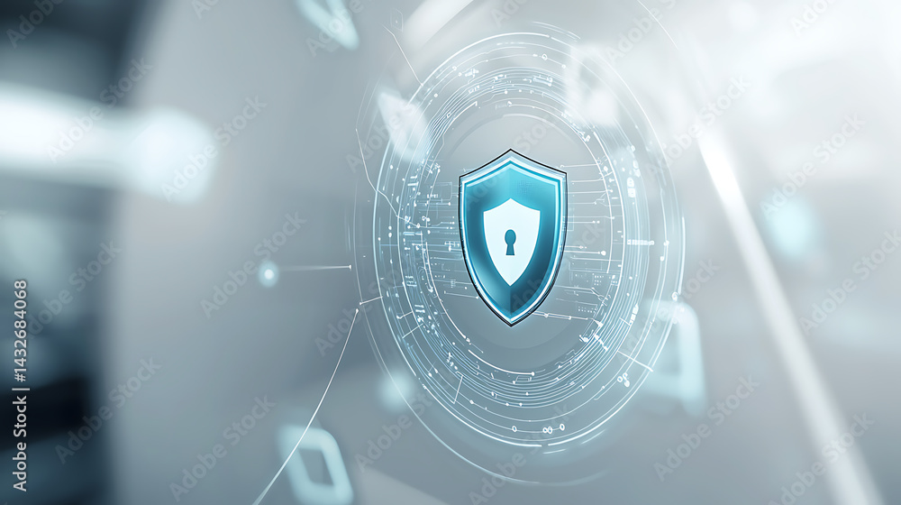 Poster cybersecurity measures enhance protection digital environment visual representation modern technolog