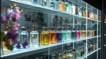 Perfume display shelves