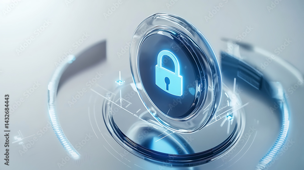 Aufkleber security action digital environment lock icon technology abstract viewpoint concept of protection an
