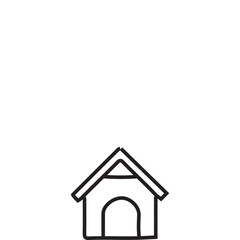 Attractive Hand Drawn Doodle Dog House Elements Vector Illustration