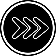 Black Circle Triple Arrow Chevron or Dropdown Icon