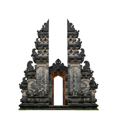 Bali gate on white background