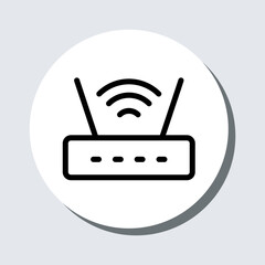 Wi Fi icon vector. Wireless sign symbol in trendy flat style. Wifi vector icon illustration in square isolated on gray background