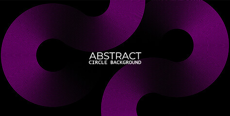 Abstract Teal Green Circular and Wavy Line Pattern on Dark Background - Ideal for Tech, Data, and Networking Themes