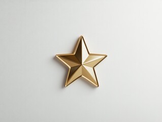 Gold star on white background