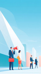 Obraz premium Engaging public speaking, this speaker captivates audience seminar, showcasing leadership and effective communication during business presentation