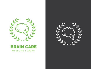 Brain care logo vector illustration 