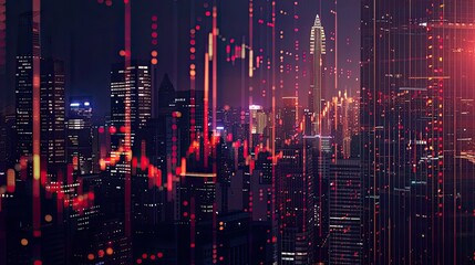 Smart city and intelligent communication network of things ,wireless connection technologies,A futuristic tech hub with glowing data streams, holographic interfaces, and sleek architecture