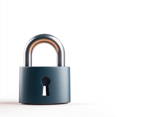 3D lock on white background