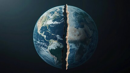 Cracked Earth, Space, Rift, Environmental Disaster, Global, Warning, Planet, Split, Dark, Background