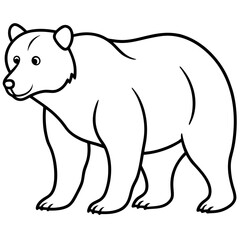 Minimalist Bear Line Art Vector
