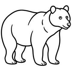 Minimalist Bear Line Art Vector