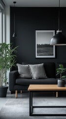 A modern stylish living room.