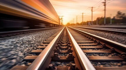 Train Tracks at Sunset