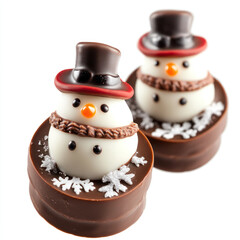 Fototapeta premium snowman on white background