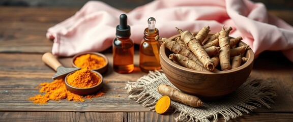 Fototapeta premium Turmeric & Herbal Roots