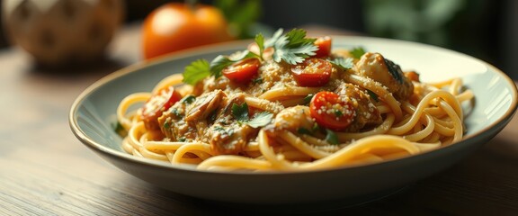Fototapeta premium Creamy Tomato Pasta Delight