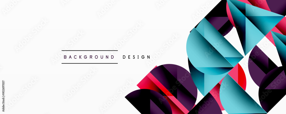 Poster abstract polygonal design. vibrant colors, geometric shapes create modern background. minimalist sty