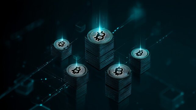 Futuristic decentralized blockchain network visualizing secure token transactions, AI-powered fintech cloud security, and smart contract supply chain protection for digital finance innovation