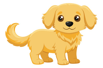 Illustration of Cute baby Golden Retrieve on white.