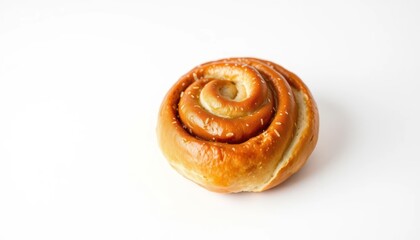 Fototapeta premium Sweet roll, golden brown, circular