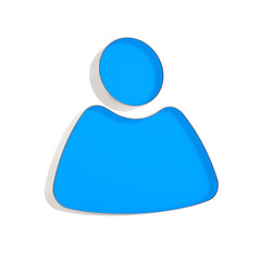 Icon user on white background. Isolated 3D illustration