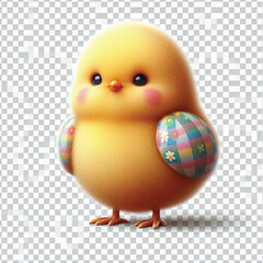 Cute Easter Chick Isolated on White Background with Transparent Effect write me the