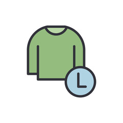 Clothes size colored icons, minimalist vector illustration ,simple transparent graphic element .Isolated on white background