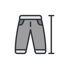 Obraz premium Pants size colored icons, minimalist vector illustration ,simple transparent graphic element .Isolated on white background