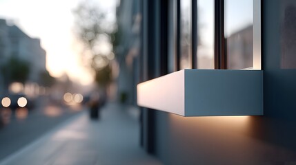 Minimalist storefront sign mockup with blank space for customization