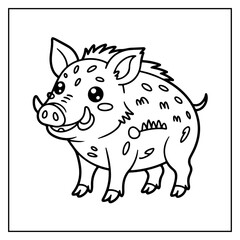 Fototapeta premium Kawaii Animals Bold and Easy Coloring Book for Kids and Adults
