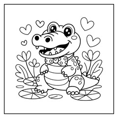 Obraz premium Kawaii Animals Bold and Easy Coloring Book for Kids and Adults