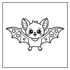 Obraz premium Kawaii Animals Bold and Easy Coloring Book for Kids and Adults