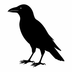 Minimalist Crow Silhouette Vector