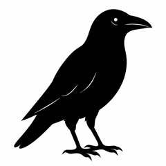 Minimalist Crow Silhouette Vector