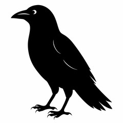 Minimalist Crow Silhouette Vector
