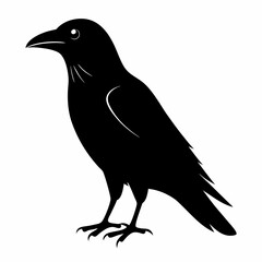 Minimalist Crow Silhouette Vector