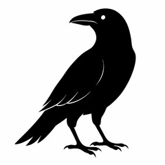 Minimalist Crow Silhouette Vector